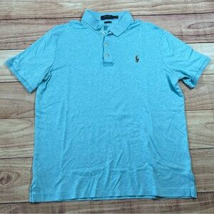 Polo Ralph Lauren Men’s Size Medium Short Sleeve‎ Polo Shirt Heather Aqua Blue